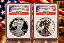 2012-S San Francisco Silver Eagle 2-Coin Set – NGC PF and Rev. PF 70's picture