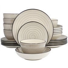 Gia 24 Piece Stoneware Dinnerware Set in Cream picture