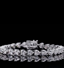 16 CTW Natural Moissanite Heart Bracelet VVS1 D Clarity picture