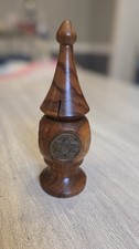  Vintage Olive Wood Traditional Besamim Tower Spices for Havdalah Shabbat Kodesh picture