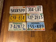 Lot Of 6 Nicer Different States Embossed Rustic License Plates # 1 picture