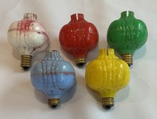 5 Vintage ROYAL Bubble Lights *ROYAL CROWN Bases NO LIQUID All Work picture