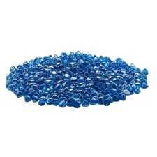 Uimoso 10 lbs Caribbean Blue Fire Pit Glass Rocks, 1-Inch for Fireplace Use picture