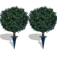 27 Inch Artificial Boxwood Ball Bush UV Resistant with Spike picture