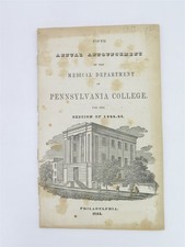 Fifth Annual Announcement Medical Department of Pennsylvania College 1844-45 picture