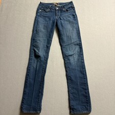 Paige Premium Denim Peg Straight Jeans Womens Size 25 Blue Stretch Made in USA picture