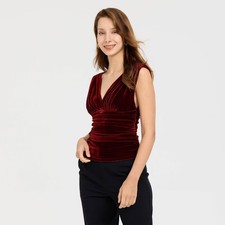 Women's Ruched Velvet Tank Top - A New Day picture