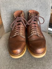 Vintage Red Wing Brown Leather Round Toe Work Boots Mens 8.5 Made in USA picture