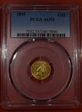 1855 Indian Princess $1 Gold 
