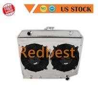 4 Row Radiator+Shroud+Fan For 1968-1974 Dodge Charger Mopar Small Block 26''CORE picture