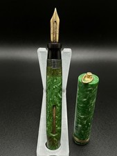 Vintage 1920s Sheaffer Jade Green Radite Ringtop Fountain Pen 5-30 Nib picture
