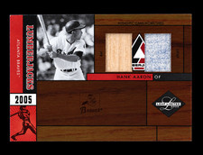 2005 LEAF LIMITED HANK AARON GAME USED DUAL BAT JERSEY PATCH #/25 SSP BRAVES picture
