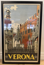 Original Vintage 1938 VERONA Poster by Pizzi & Pizio, Milan. Framed Litohograph. picture