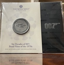 2023 James Bond 007 Six Decades 1970s UK £5 BU Coin - Royal Mint picture
