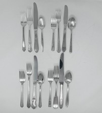 Vintage Mismatched Silverplate Place Settings  4- Piece Flatware Sets picture