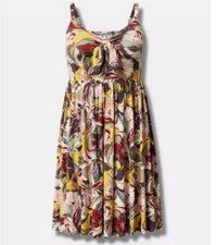 Torrid Mini Super Soft Bow Front Skater Dress - Floral Multi picture