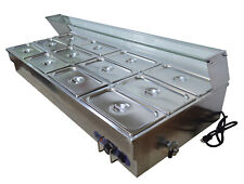 12-Pan Food Warmer 110V Bain-Marie Buffet Steam Table Restaurant Large Capacity picture