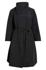 NEW, EILEEN FISHER Drape Neck Coat in Black Sz 3X #MD2632 picture