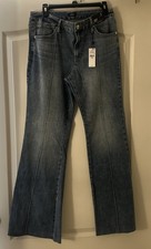 Express Women’s Conscious Edit ’70s Flare Mid Rise Hyper Stretch Jeans L picture