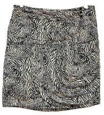 Leifsdottir Anthropologie Silk Blend Tiger Zebra Print Ruched Draped Skirt Sz 10 picture