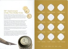 2018 30th Anniversary of the $2 Coloured Empty Coin Set Folder Australia RAM . picture
