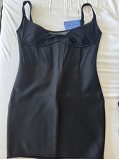 H&M X Mugler  Corset-style Mini Dress Black Color  Size M NWT picture