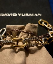 David Yurman Madison Chain Bracelet 925 Silver w/ 18K Gold 21cm picture