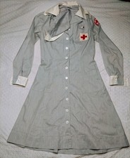 Vtg WWII 40s American Red Cross Dilly Uniform Volunteer Nurse Dress 12L picture