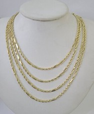 Real 10k Milano Rope Chain Necklace Yellow Gold 3mm 18