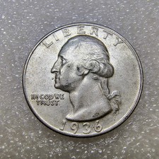 1936-D Washington Quarter 25c - Denver Mint -90% Silver - Better Date - AU Det. picture