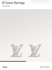 Authentic Louis Vuitton LV Iconic Palladium Earrings M00608 picture