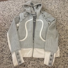 Rare Lululemon Women’s 8 Gray Herringbone Full Zip Scuba Special Edition  picture