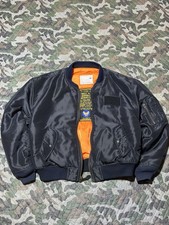Avirex Men's Reversible Bomber Flight Jacket Full Zip M “Flyer’s Jacket” picture