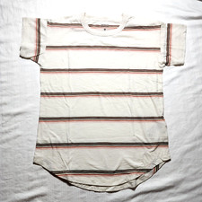 Madewell Top Women Size XS Beige Brown Striped Casual Short Sleeve Rounded Hem picture