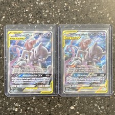 Pokemon TCG 2x Mewtwo & Mew GX TAG TEAM-GX Holo 71/236 English 2019 picture