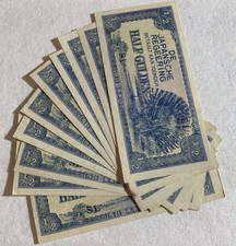NETHERLANDS 1/2 GULDEN JAPANESE OCCUPATION CURRENCY, PICKUP 2 NOTES PER ORDER picture