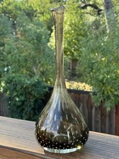 Vintage Gunnar Ander Bubble Glass Vase | Lindshammar Sweden H 9.75” picture