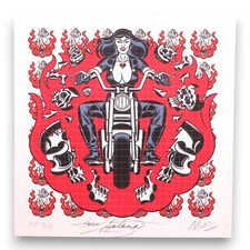 Mitch O'Connell & Tura Satana Signed 2010 Blotter Art 3/5 Signed Preforated picture