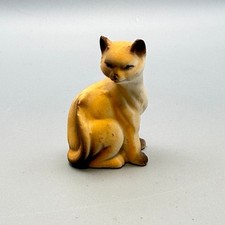 Vintage Japan Siamese Cat Figurine Miniature Ceramic Hand Painted 2