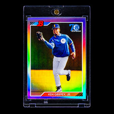 Ken Griffey Jr. RARE 1992 BOWMAN REFRACTOR THROWBACK CARD SEATTLE MARINERS HOF picture