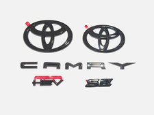 NEW TOYOTA 2025+ CAMRY HYBRID SE HEV GLOSS BLACKOUT EMBLEM OVERLAYS KIT FIT OEM picture