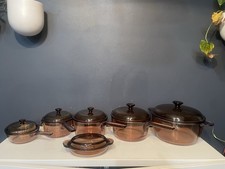 12-Pc Vintage Corning Visions Amber Cookware Set 4.5L-0.6L V-14-B picture