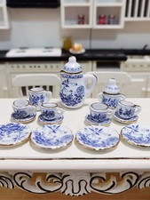 15pc Mini White Porcelain Tea Set Dollhouse Miniature Tableware Decor picture