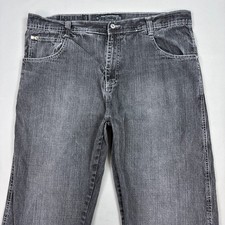 Vintage SouthPole Jeans Mens 44x32 Black Baggy Wide Distressed Faded (Tagged46) picture
