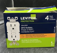 Leviton M22-GFNT1-4W 15A-125V Duplex Outlet - White - (Pack of 4) READ picture
