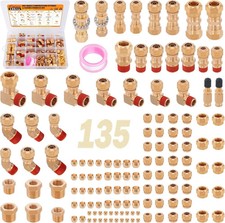 135 Pcs DOT Air Brake Line Fittings, 1/4