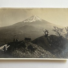 Vintage Snapshot Photograph Nature Beautiful View Mt Fuji Volcano Japan picture
