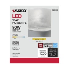 Satco S29440 - 15 Watt PAR38 LED Light Bulbs - 2700K - 6 Pack picture