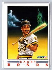1991 Fleer - Factory Set Pro-Vision Barry Bonds #1 Art Skull on Bat Smoke picture