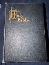 VINTAGE 1957 HOLY BIBLE NEW CATHOLIC EDITION ILLUSTRATED DOUAY VERSION CONFRATER picture
